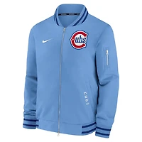 Nike Light Chicago Cubs Authentic Collection Dugout Relaxed Full-Zip Bomber Jacket