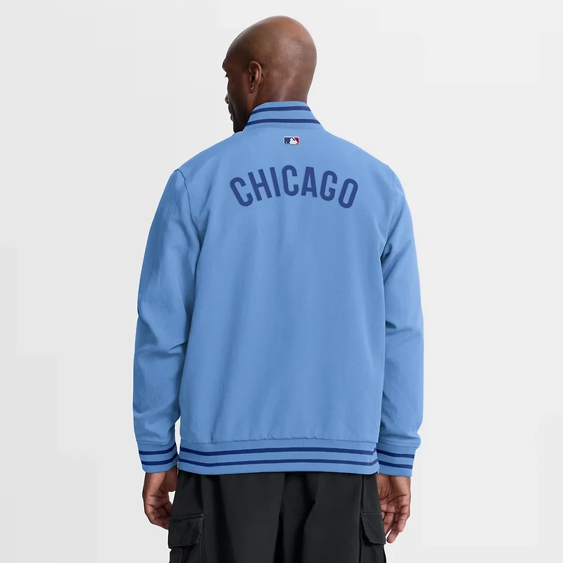 Nike Light Chicago Cubs Authentic Collection Dugout Relaxed Full-Zip Bomber Jacket
