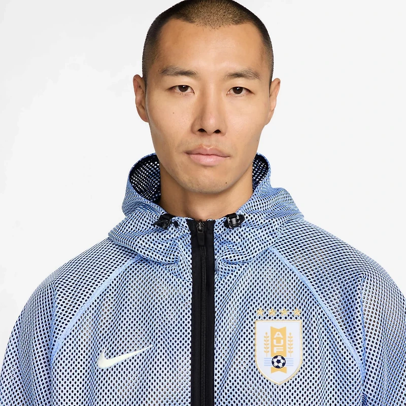 Nike Light Uruguay National Team 2026 Anthem Mesh Dri-FIT Full-Zip Hooded Jacket