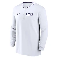 Nike LSU Tigers 2024 Sideline Coach Performance Half-Zip Long Sleeve Top