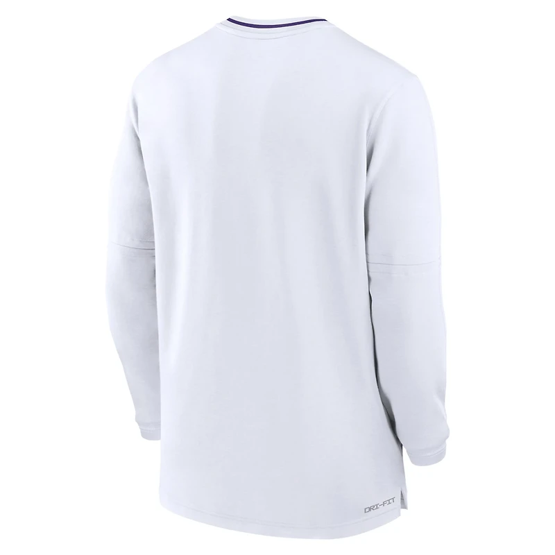 Nike LSU Tigers 2024 Sideline Coach Performance Half-Zip Long Sleeve Top