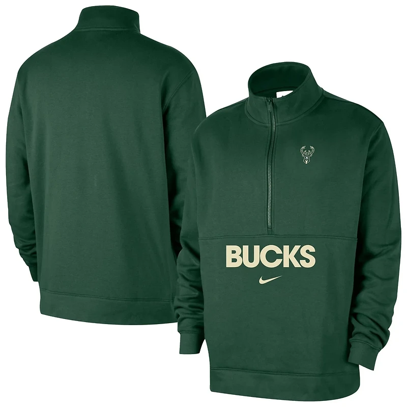Nike Hunter Milwaukee Bucks Courtside Club Half-Zip Jacket