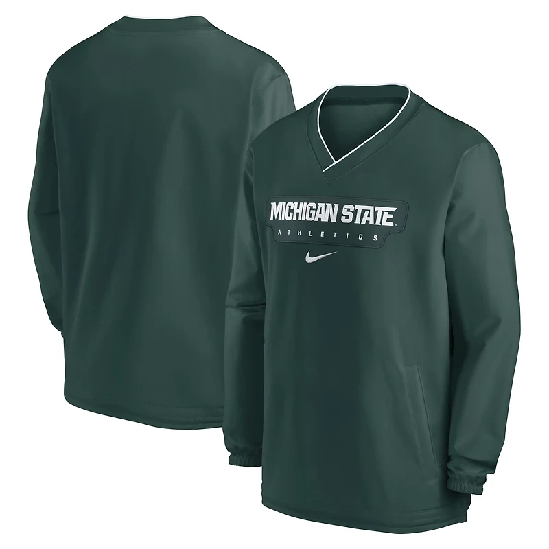 Nike Michigan State Spartans 2024 Sideline Pullover Windshirt