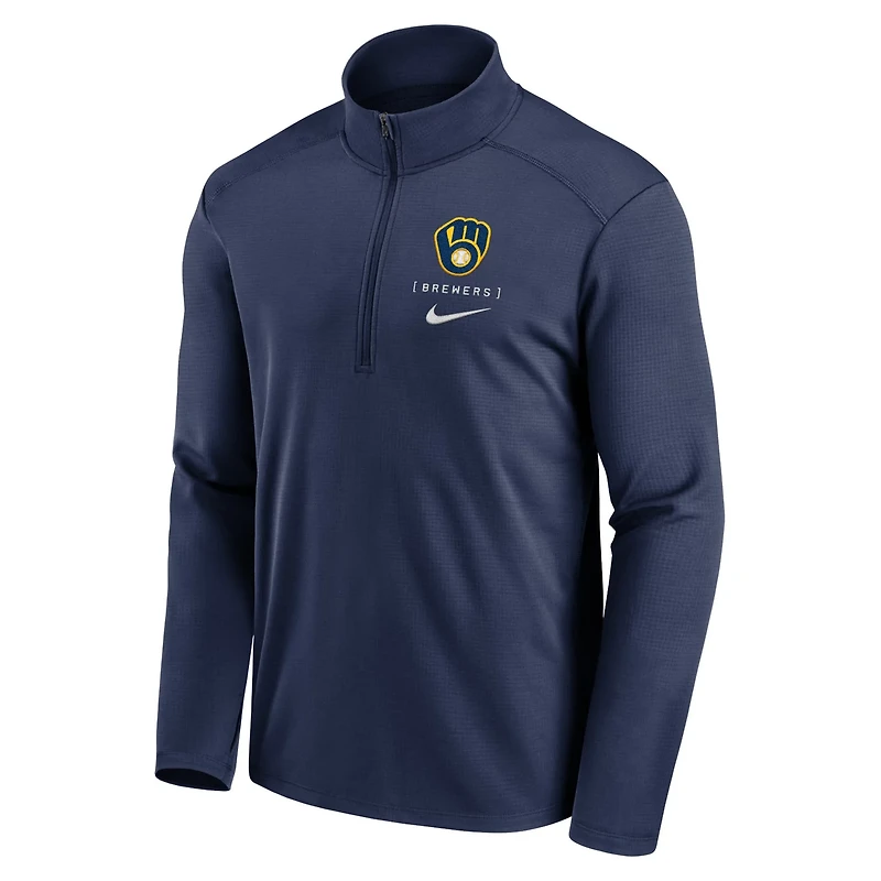 Nike Milwaukee Brewers Franchise Logo Pacer Performance Half-Zip Top