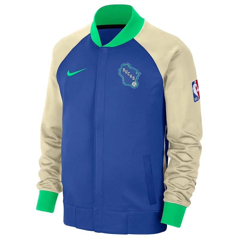 Nike Milwaukee Bucks 2023 24 City Edition Authentic Showtime Performance Raglan Full-Zip Jacket