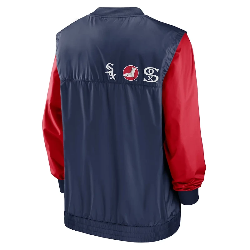 Nike Navy Chicago Sox Rewind Warmup V-Neck Pullover Jacket