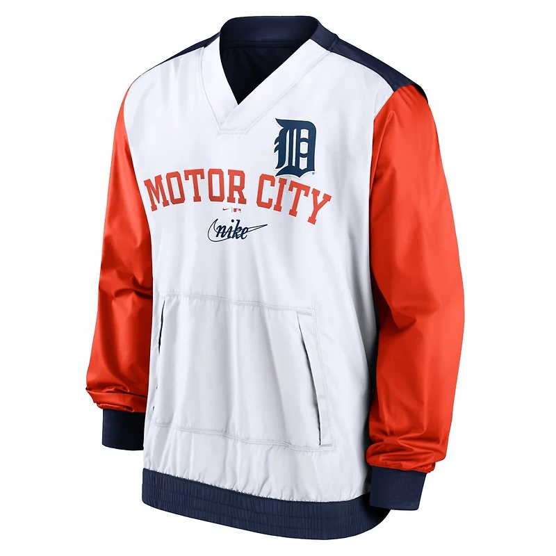 Nike Navy Detroit Tigers Rewind Warmup V-Neck Pullover Jacket