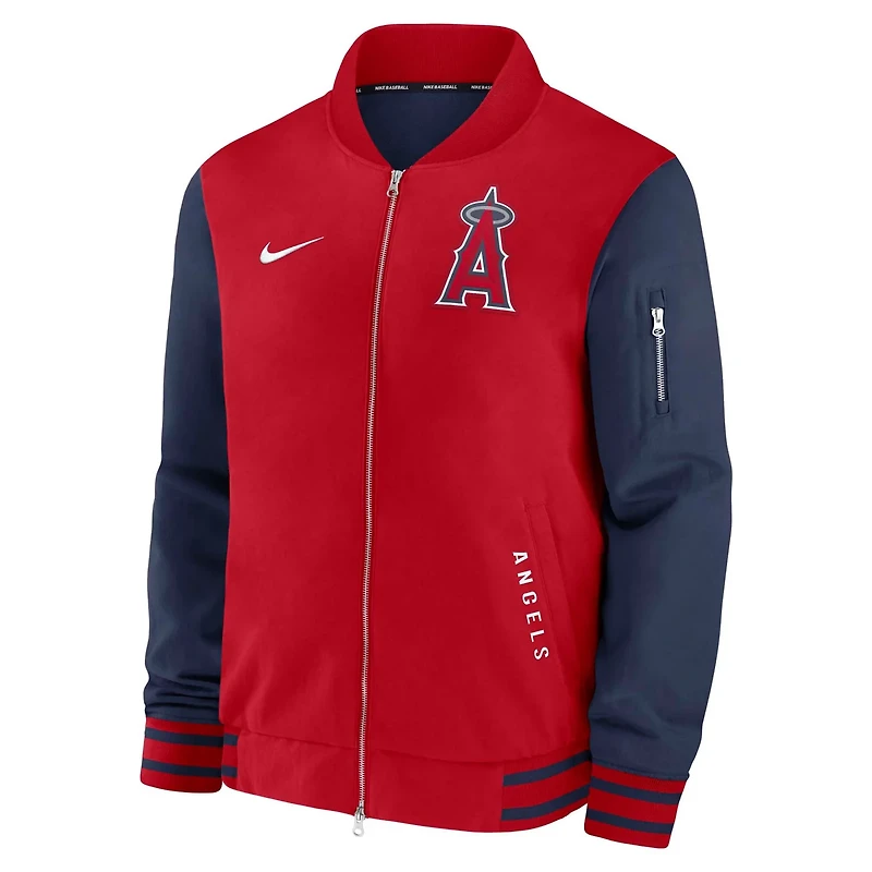 Nike Navy Los Angeles Angels Authentic Collection Dugout Full-Zip Bomber Jacket