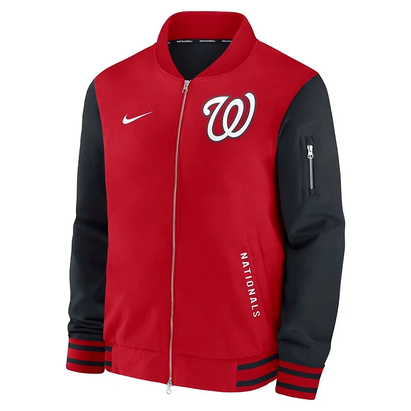 Nike Navy Washington Nationals Authentic Collection Dugout Full-Zip Bomber Jacket
