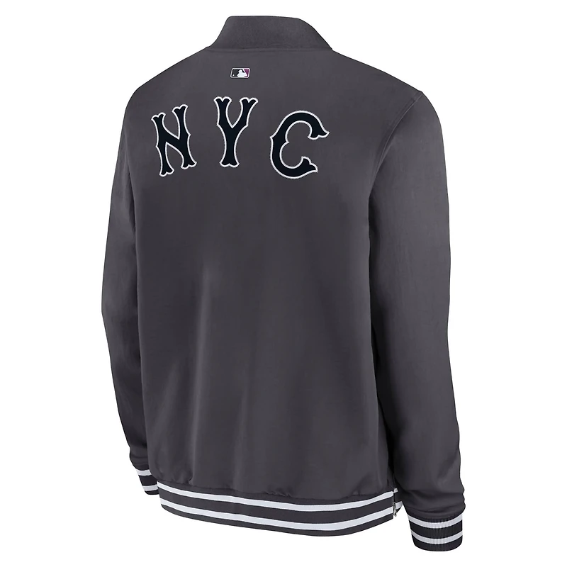 Nike New York Mets Authentic Collection City Connect Full-Zip Bomber Jacket