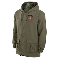 Nike Ohio State Buckeyes 2024 Military Appreciation Full-Snap Hoodie Military Jacket