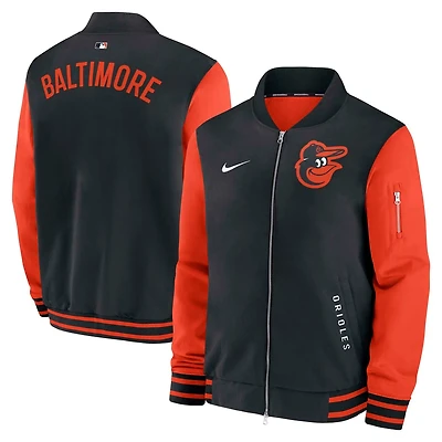 Nike Orange Baltimore Orioles Authentic Collection Dugout Full-Zip Bomber Jacket