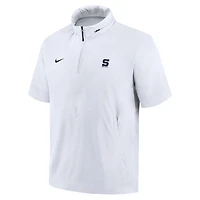 Nike Penn State Nittany Lions 2024 Sideline Coach Short Sleeve Half-Zip Hoodie Jacket