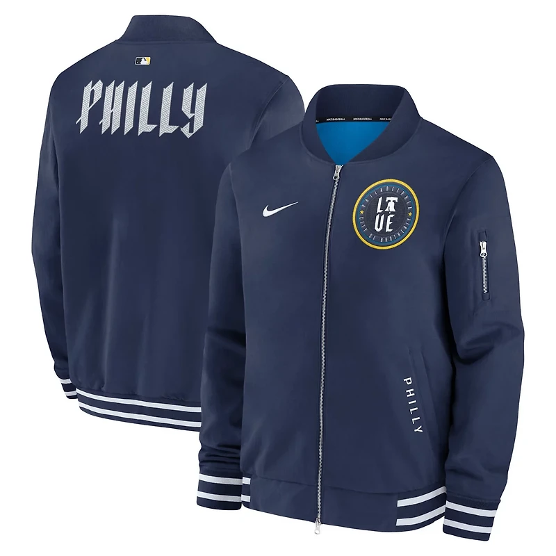 Nike Philadelphia Phillies Authentic Collection City Connect Full-Zip Bomber Jacket