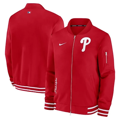 Nike Philadelphia Phillies Authentic Collection Full-Zip Bomber Jacket