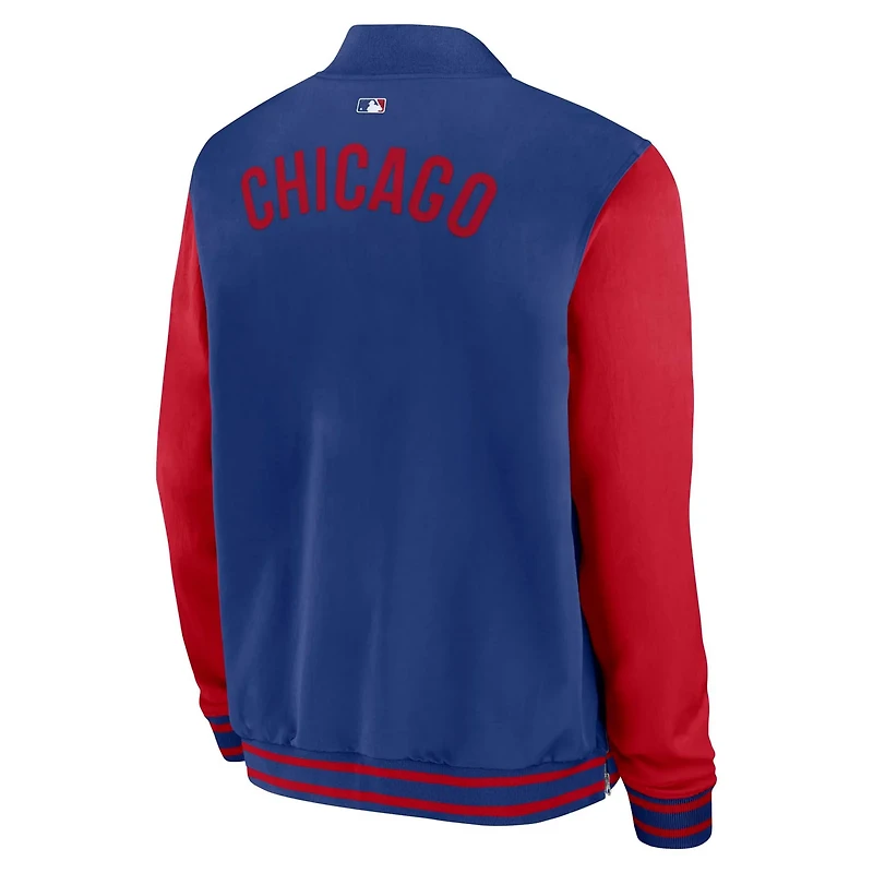 Nike Red Chicago Cubs Authentic Collection Dugout Full-Zip Bomber Jacket