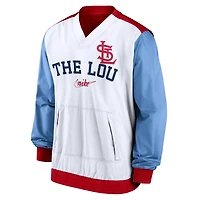 Nike Red St Louis Cardinals Rewind Warmup V-Neck Pullover Jacket