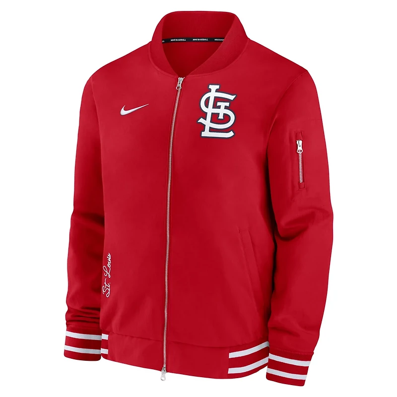 Nike St Louis Cardinals Authentic Collection Full-Zip Bomber Jacket