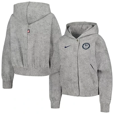 Nike Team USA Media Day Oversized Cropped Hoodie Performance Full-Zip Jacket