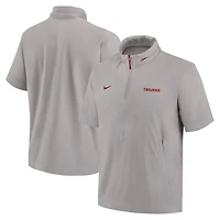 Nike USC Trojans 2024 Sideline Coach Short Sleeve Half-Zip Hoodie Jacket