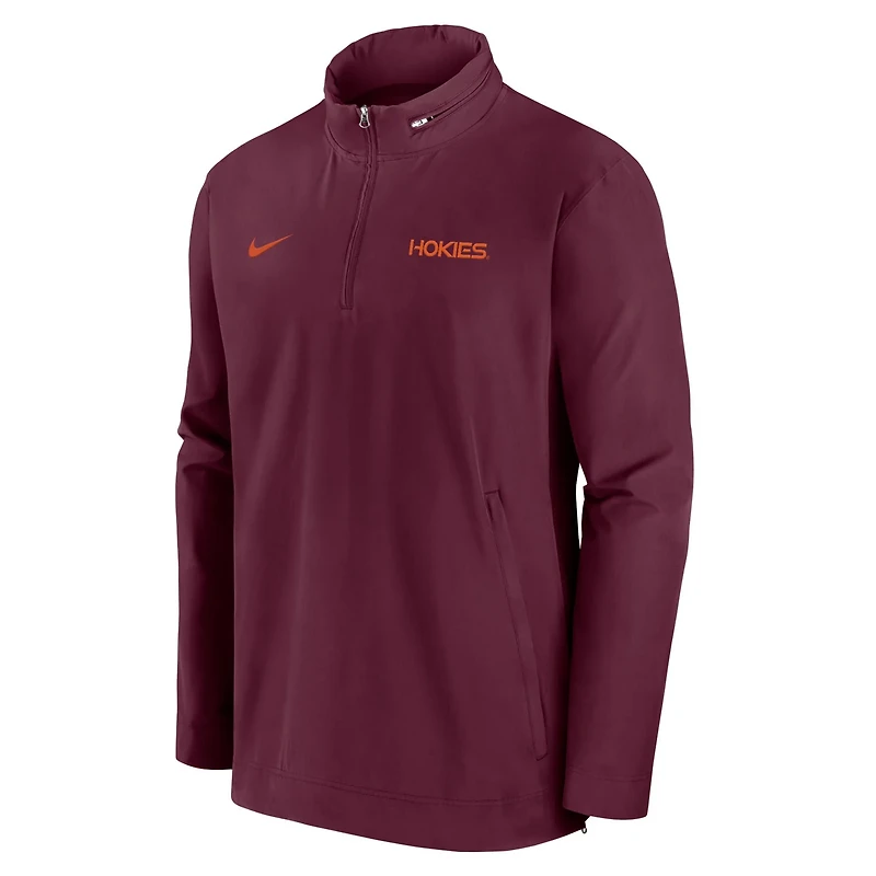Nike Virginia Tech Hokies 2024 Sideline Coach Quarter-Zip Hoodie Jacket
