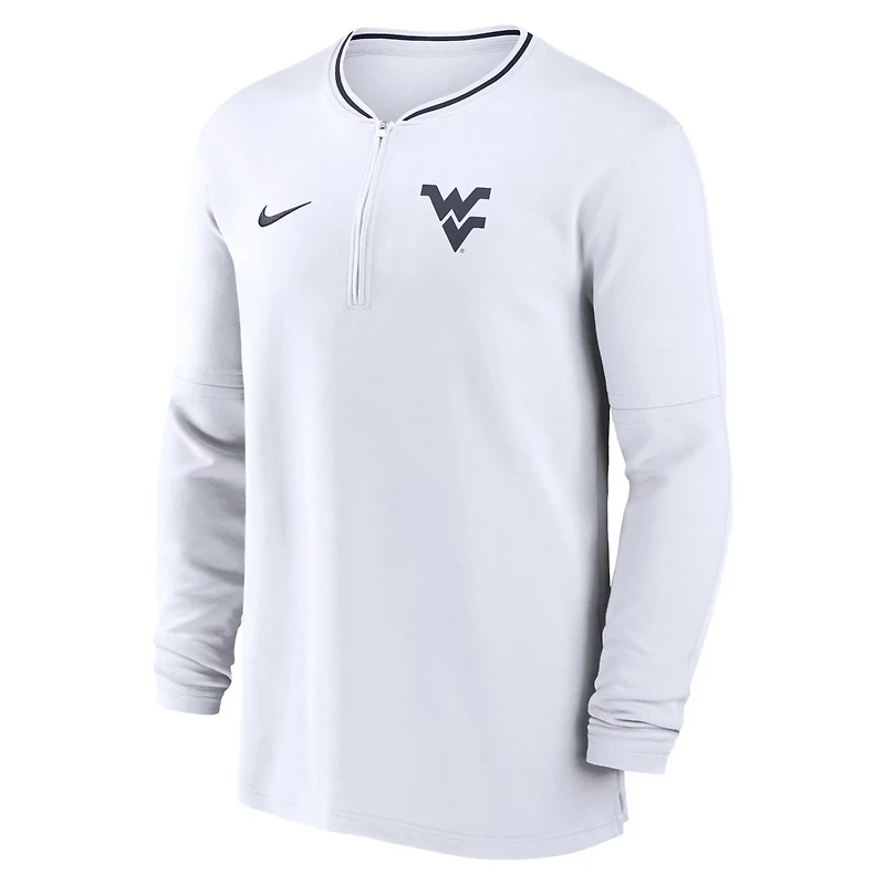 Nike West Virginia Mountaineers 2024 Sideline Coach Performance Half-Zip Long Sleeve Top