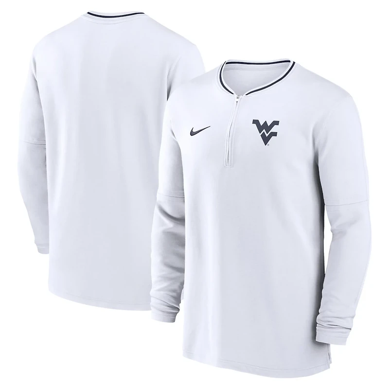Nike West Virginia Mountaineers 2024 Sideline Coach Performance Half-Zip Long Sleeve Top