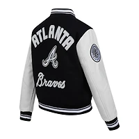 Pro Standard Atlanta Braves Pearls Rib Wool Full-Zip Varsity Jacket