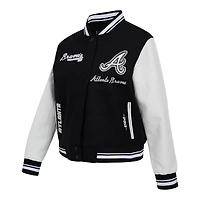 Pro Standard Atlanta Braves Pearls Rib Wool Full-Zip Varsity Jacket