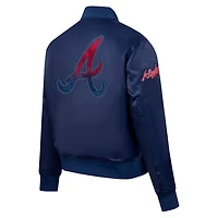 Pro Standard Atlanta Braves Rhinestone Satin Full-Snap Jacket