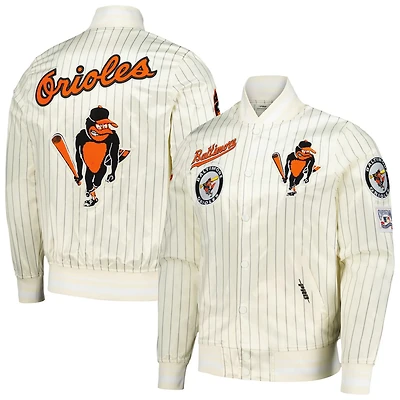 Pro Standard Baltimore Orioles Cooperstown Collection Pinstripe Retro Classic Satin Full-Snap Jacket