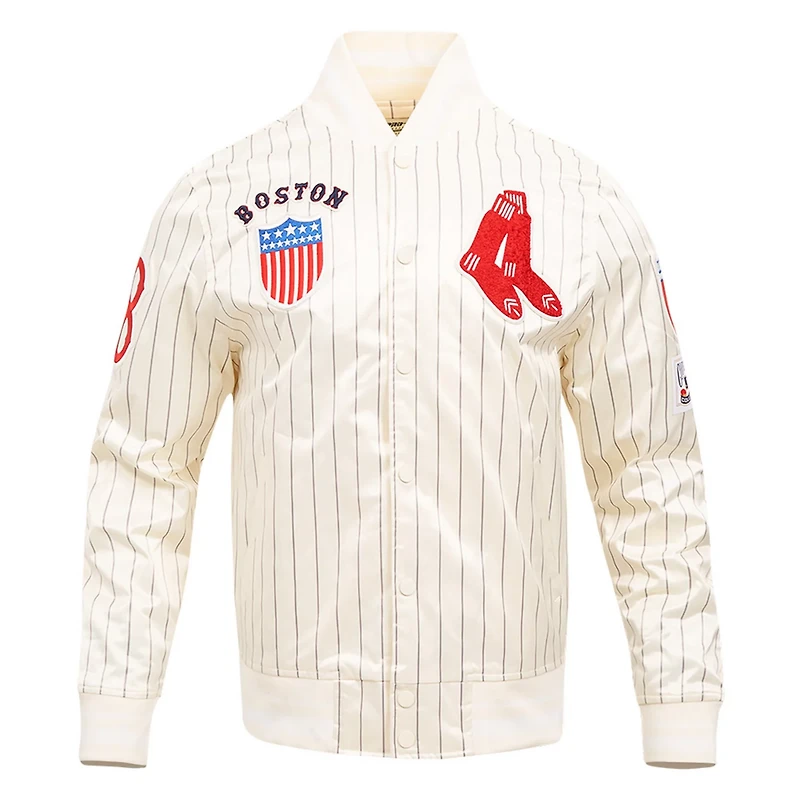 Pro Standard Boston Red Sox Cooperstown Collection Pinstripe Retro Classic Satin Full-Snap Jacket