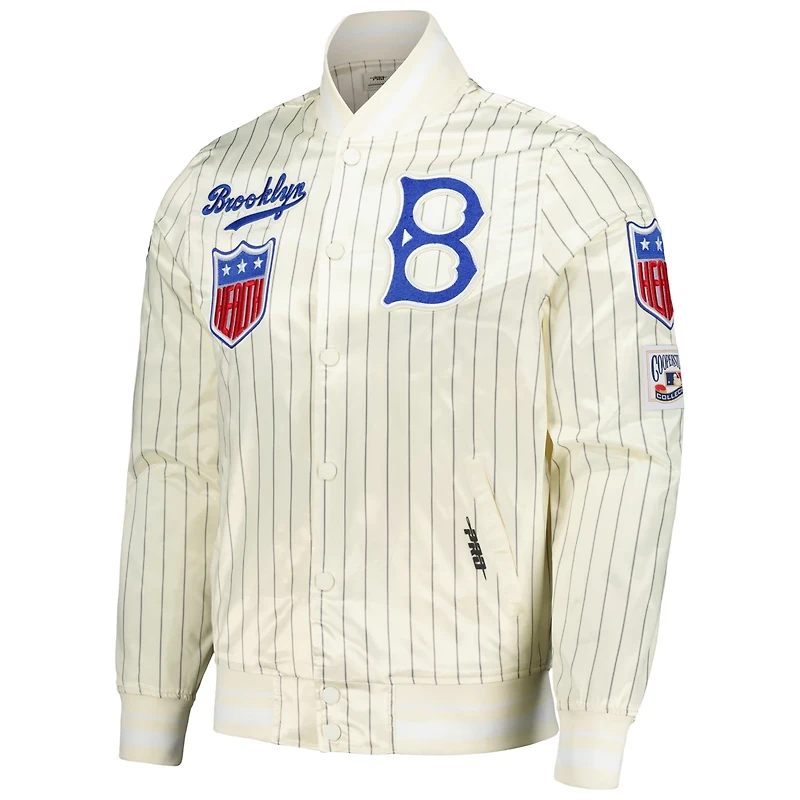 Pro Standard Brooklyn Dodgers Cooperstown Collection Pinstripe Retro Classic Satin Full-Snap Jacket