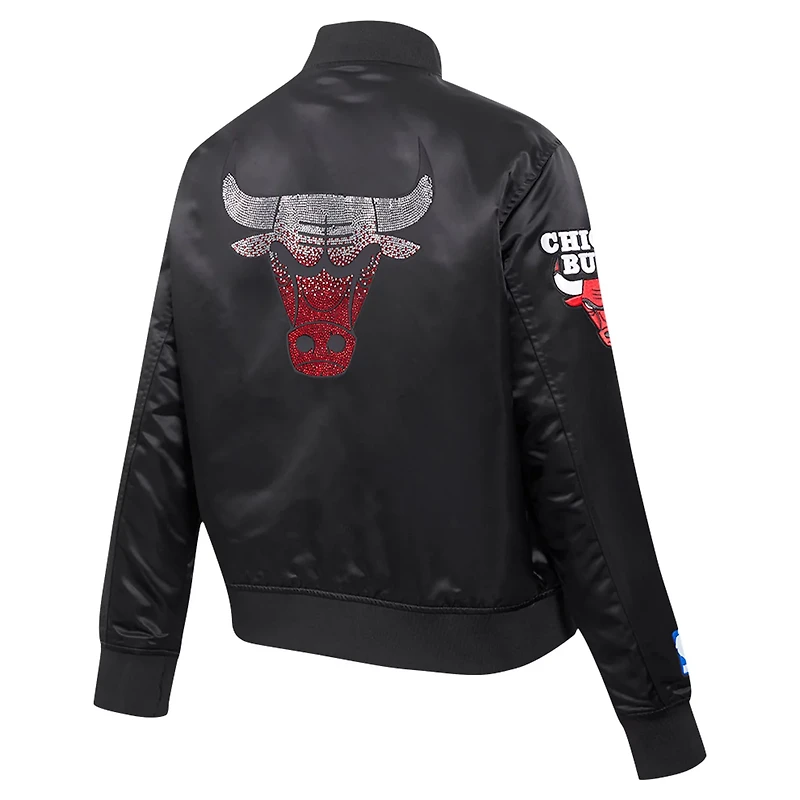 Pro Standard Chicago Bulls Jeweled Satin Full-Snap Jacket