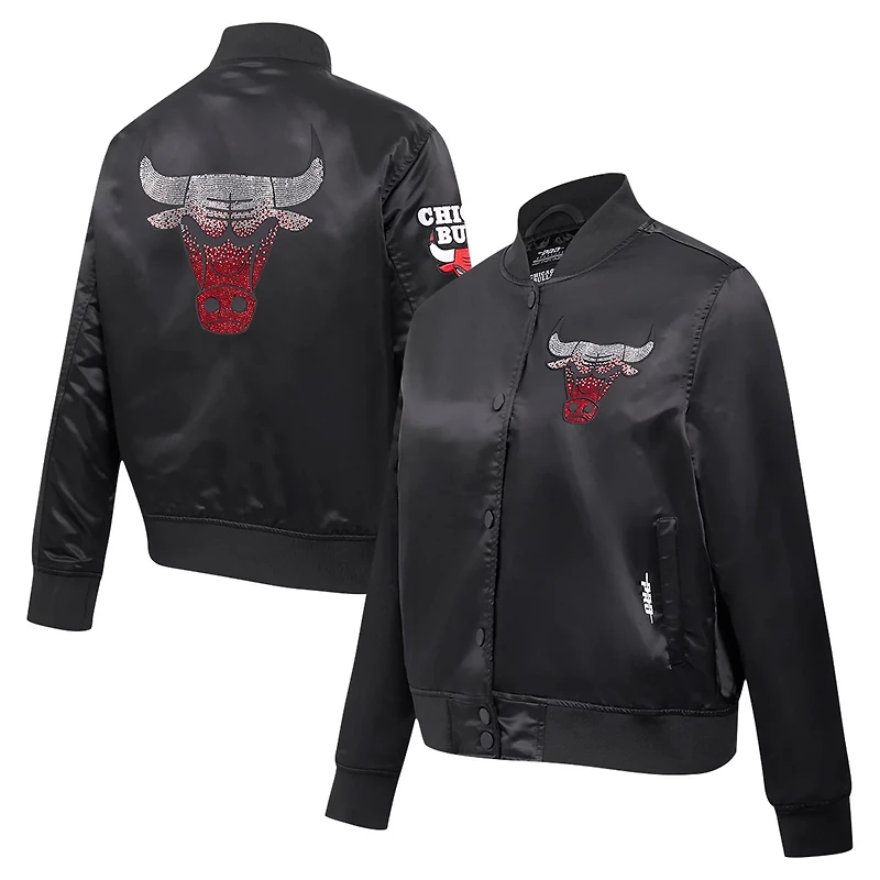 Pro Standard Chicago Bulls Jeweled Satin Full-Snap Jacket
