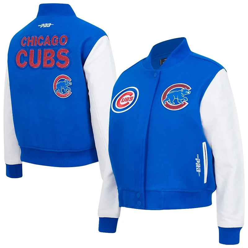 Pro Standard Chicago Cubs Game Day Classics Wool Full-Zip Varsity Jacket