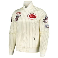 Pro Standard Cincinnati Reds Cooperstown Collection Pinstripe Retro Classic Satin Full-Snap Jacket