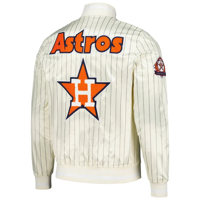 Pro Standard Houston Astros Cooperstown Collection Pinstripe Retro Classic Satin Full-Snap Jacket