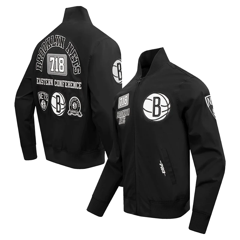 Pro Standard Brooklyn Nets Area Code Twill Full-Zip Jacket
