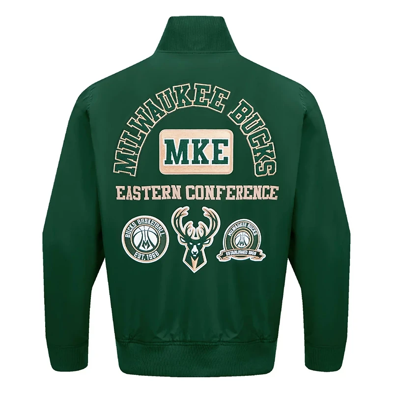Pro Standard Hunter Milwaukee Bucks Area Code Twill Full-Zip Jacket