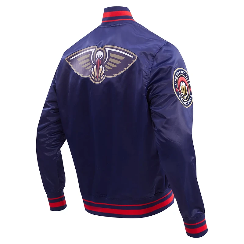 Pro Standard New Orleans Pelicans Script Tail Full-Snap Satin Varsity Jacket