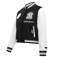 Pro Standard New York Yankees Pearls Rib Wool Full-Zip Varsity Jacket
