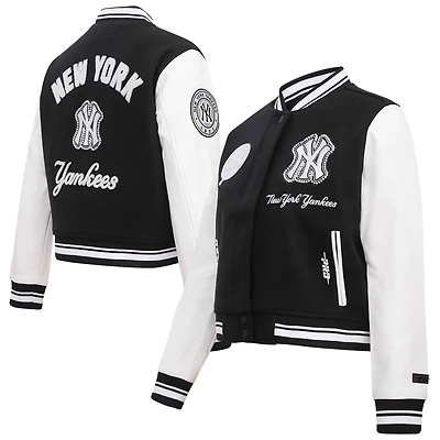 Pro Standard New York Yankees Pearls Rib Wool Full-Zip Varsity Jacket