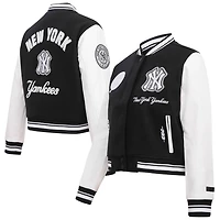 Pro Standard New York Yankees Pearls Rib Wool Full-Zip Varsity Jacket