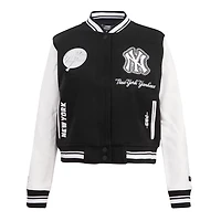 Pro Standard New York Yankees Pearls Rib Wool Full-Zip Varsity Jacket