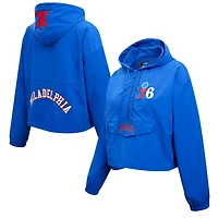 Pro Standard Philadelphia 76ers Classic Wind Woven Cropped Half-Zip Jacket