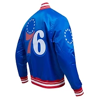 Pro Standard Philadelphia 76ers Script Tail Full-Snap Satin Varsity Jacket