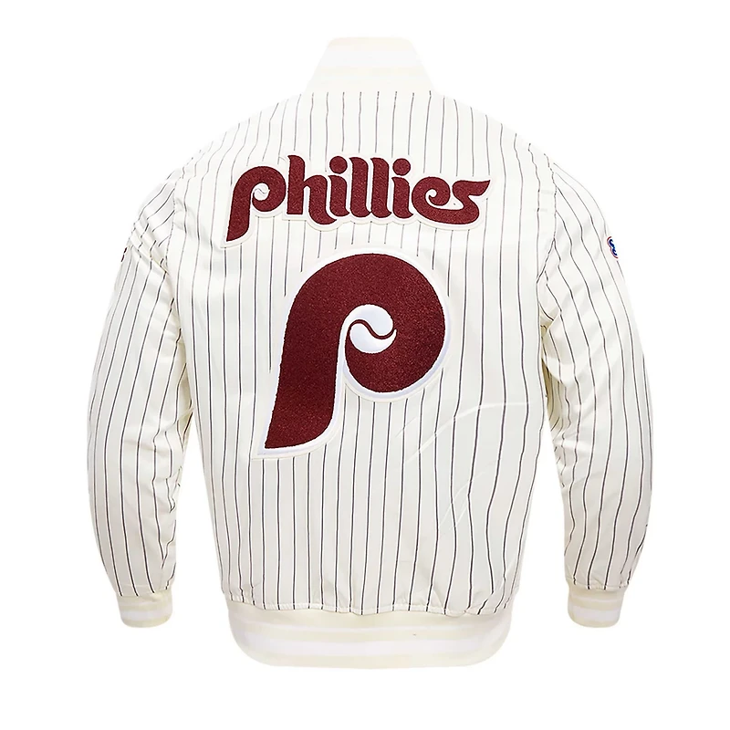 Pro Standard Philadelphia Phillies Cooperstown Collection Pinstripe Retro Classic Satin Full-Snap Jacket