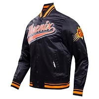 Pro Standard Phoenix Suns Script Tail Full-Snap Satin Varsity Jacket