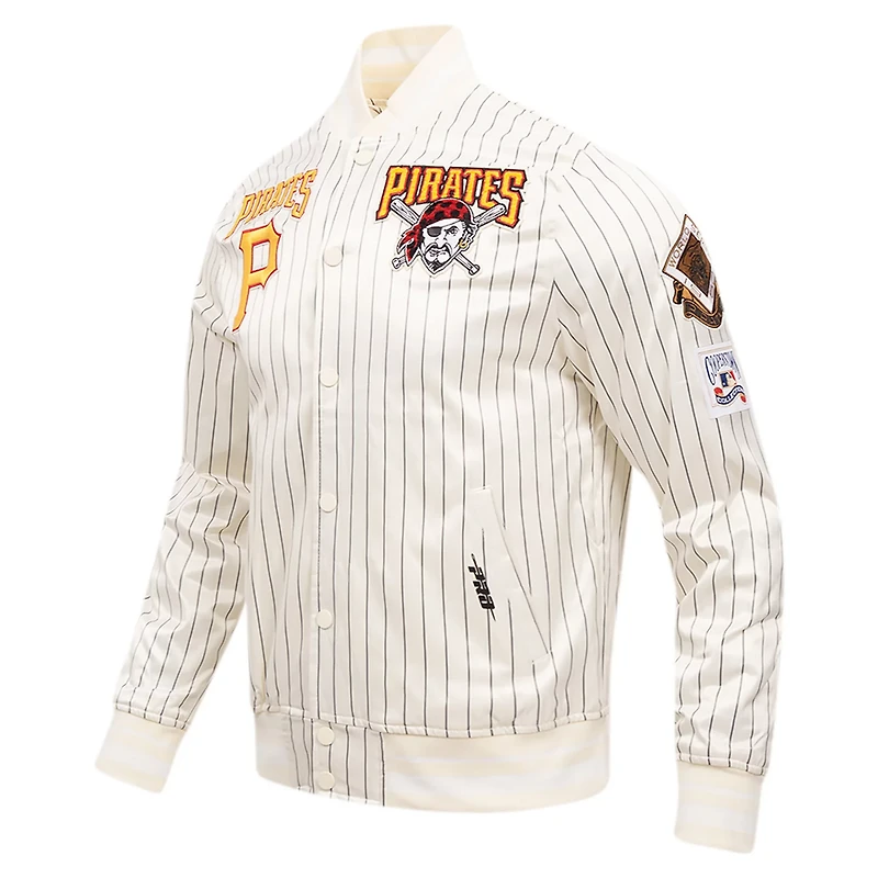 Pro Standard Pittsburgh Pirates Cooperstown Collection Pinstripe Retro Classic Satin Full-Snap Jacket